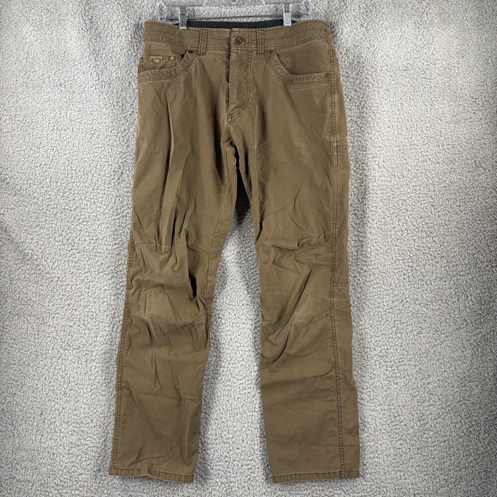 Kuhl Revolvr Rogue Pants Mens 34x32 Khaki Tan Hiking Outdoor Lightweight Utility